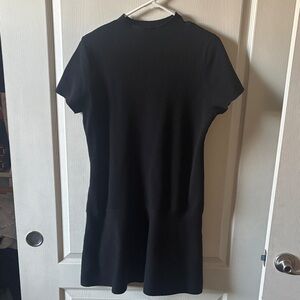 Scoop Mock Turtleneck Black Knit Sweater Dress